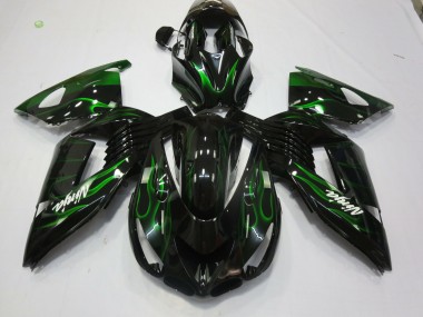 Green Flame 2006-2011 Kawasaki ZX14R Fairings Factory