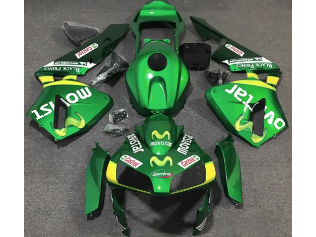 Green Movistar 2003-2004 Honda CBR600RR Fairings Factory