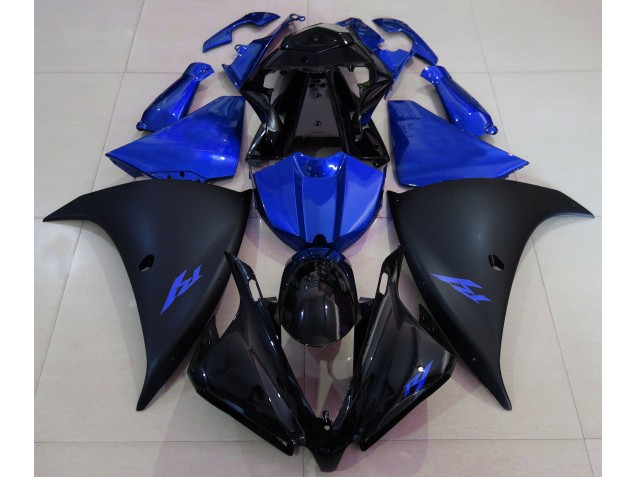 Matte Black and Blue 2013-2014 Yamaha R1 Fairings Factory