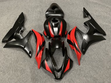 Matte Black and Red 2007-2008 Honda CBR600RR Fairings Factory