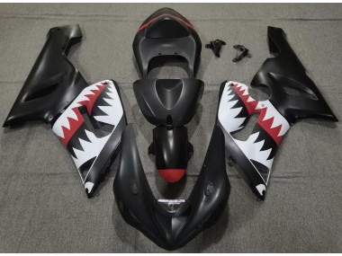 Matte Black Shark 2005-2006 Kawasaki ZX6R Fairings Factory