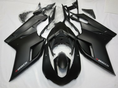 Matte Black with Red 2007-2012 Ducati 848 1098 1198 Fairings Factory