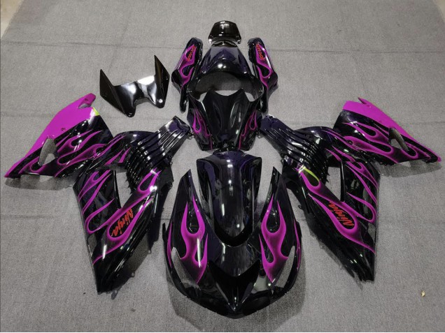 Pink Flame 2006-2011 Kawasaki ZX14R Fairings Factory