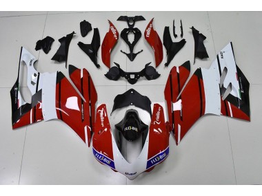 Red and White 2015-2017 Ducati 959 1299 Fairings Factory