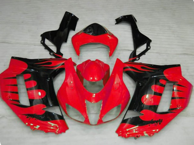 Red Flame 2007-2008 Kawasaki ZX6R Fairings Factory