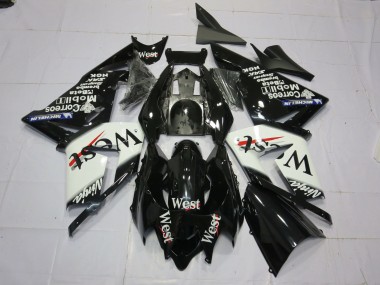 West White Black 2004-2005 Kawasaki ZX10R Fairings Factory