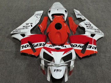 White Red and Orange Repsol 2005-2006 Honda CBR600RR Fairings Factory